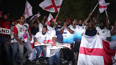 England fans outside the team hotel in Qatar. PA