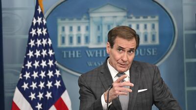National Security Council spokesman John Kirby speaks to reporters during a daily briefing at the White House. AFP