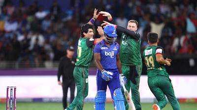 Desert Vipers players celebrates the wicket of Andre Fletcher of MI Emirates during the final of the DP World International League T20 at the Dubai International Stadium on Sunday, January 4, 2026. All images: ILT20