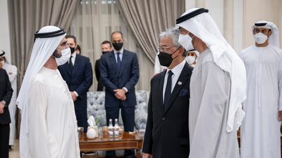 Prince Abdullah bin Sultan Ahmad Shah, Crown Prince of the State of Pahang in Malaysia, offers his condolences to the President, Sheikh Mohamed.