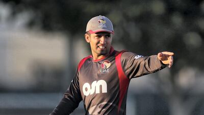 UAE captain Rohan Mustafa must have been a frustrated man after his fielders put down a few chances. Chris Whiteoak / The National
