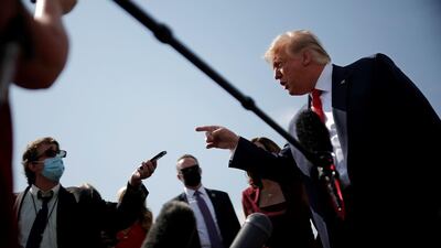 US President Donald Trump criticises reporters for their coverage of Democratic presidential nominee Joe Biden. Reuters
