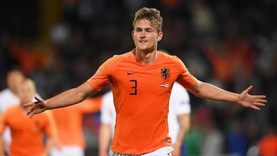 Matthijs de Ligt scored the equaliser for the Netherlands against England in the Uefa Nations League semi-final. EPA