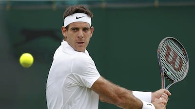 Argentina's Juan Martin del Potro in action during his match against France's Stephane Robert at Wimbledon. Andrew Couldridge / Reuters