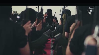 This ISIL propaganda video shows children being trained in sports, weaponry and recitation of the to Quran, in an area between Syria and Iraq. Balkis Press / Sipa USA