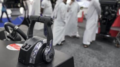 Products on display at the boat show.