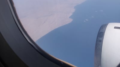 The view from the plane while travelling from India to Abu Dhabi for the first time. Zoya Thomas / The National