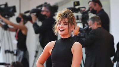 German actress Mala Emde arrives for the screening of 'Und Morgen Die Ganze Welt' at the 77th Venice Film Festival on September 10, 2020. AFP
