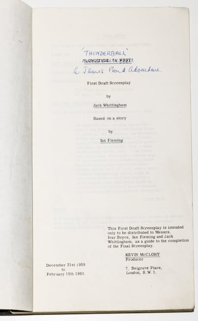The draft was used as key evidence in a plagiarism case against author Ian Fleming. Photo: Abu Dhabi Arabic Language Centre