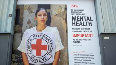 A street art project hosted at Alserkal Avenue is showcasing the human stories of the Covid-19 pandemic. Antonie Robertson / The National