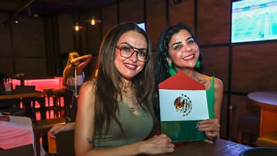 Mexico had strong support at Loca Restaurant and Bar in the UAE capital. Victor Besa / The National