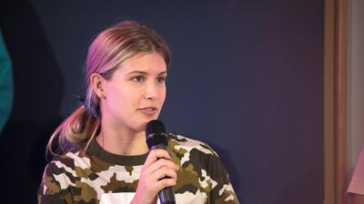 Eugenie Bouchard was on hand to assist at the draw for the Dubai Duty Free Tennis Championships. Reem Mohammed / The National