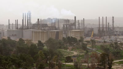 A Picture shows the only refinery in Jordan, operated by the Jordan Petroleum Refinery Company (JPRC), east-north of Amman, Jordan. (Salah Malkawi for The National)