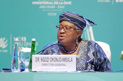 Ngozi Okonjo-Iweala, director general of the World Trade Organisation, stressed that 'all economies are better off co-operating rather than acting unilaterally'. Pawan Singh / The National