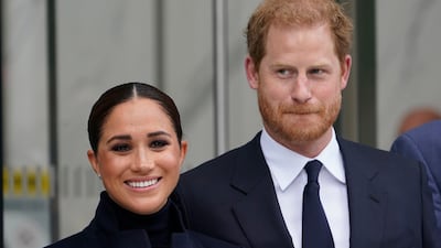Meghan Markle and Prince Harry in New York on September 23, 2021. AP