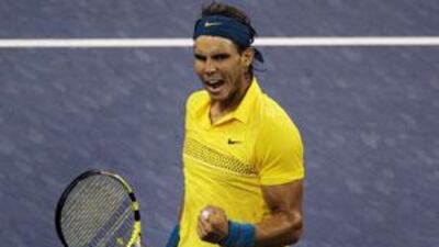 Rafael Nadal of Spain pumps his fist against during the game against Nicolas Kiefer of Germany at the US Open tennis tournament in New York on September. 4, 2009.