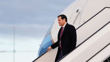 US Secretary of State Marco Rubio arrives in Munich, which will host dozens of leaders and government officials at the security talks. AFP