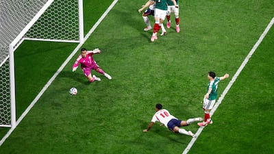 England's Jude Bellingham scores his team's first goal. AFP