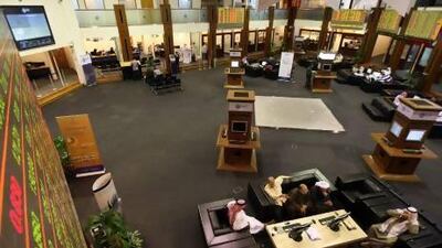 Volumes on the Dubai Financial Market quadrupled to a high of 611 million shares on January 10. Pawan Singh / The National