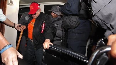 Noriega pictured arriving at his daughter’s home in Panama City in January 2017. lejandro Bolivar / EPA / File