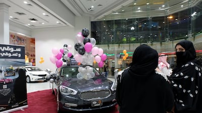 Saudi women are seen at the first automotive showroom solely dedicated for women in Jeddah. All photos by Reem Baeshen / Reuters