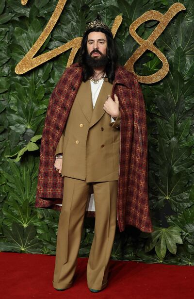 Gucci's Alessandro Michele at the Fashion Awards. AFP
