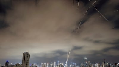 Missiles launched from Iran towards Israel are intercepted. Reuters