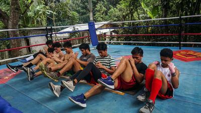 Filipino boxers train in Cavite province, on the southern shores of Manila Bay, in boxing-obsessed Philippines. AFP