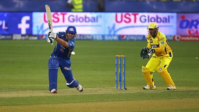 Corey Anderson, left, seen here playing against Chennai in April, was unbeaten on 95 against Rajasthan yesterday. Jeffrey E Biteng / The National
