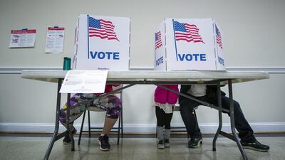 Virginia residents cast their votes in the 2016 US presidential election at an Elks Lodge in Fairfax, Virginia, US on November 8, 2016. Jim Lo Scalzo/EPA
