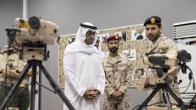Sheikh Mohammed bin Zayed attends the inauguration of the Joint Fire Pavilion at the Advanced Training School. Ryan Carter / Crown Prince Court - Abu Dhabi
