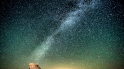 A radio telescope in New Mexico scans deep space. Getty Images