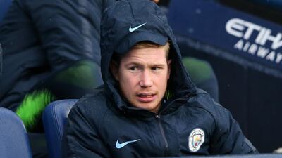 Kevin de Bruyne has had to watch from the touchline for most of the season so far for Manchester City. Getty