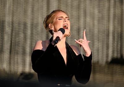 Adele was emotional on stage as she performed back in the UK for the first time in several years. Getty Images