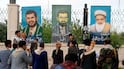 Portraits of Houthi leaders on display in Sanaa, the capital of Yemen. The rebels are building up their arsenal. EPA