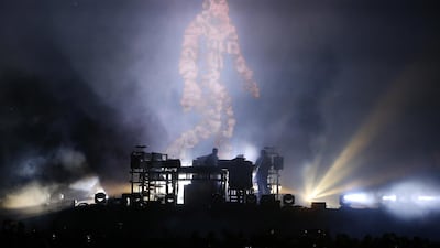 Chemical Brothers performing at the DU Arena on Yas Island in Abu Dhabi. Pawan Singh / The National