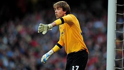 Gunnar Nielsen made his Manchester City debut against Arsenal yesterday.