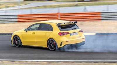 An A45 S gets a bit of tyre testing.