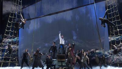 The cast of the play Finding Neverland performs during the Tony Awards. Lucas Jackson / Reuters