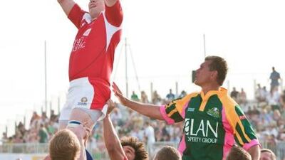 Rugby legends from the British Lions and South Africa play one another at the South African Freedom Day celebrations held at the Jebel Ali Shooting Club, Dubai.