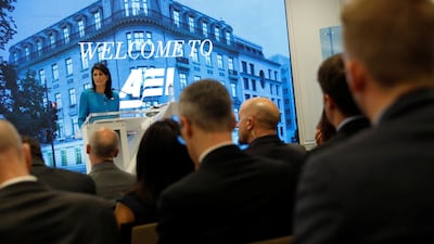 Nikki Haley spoke about the Iran nuclear deal at the American Enterprise Institute last week. Reuters