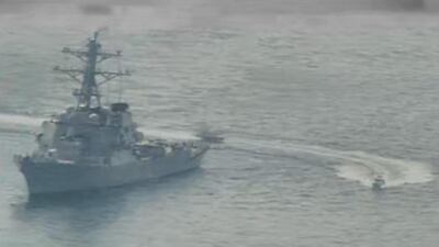 The US Navy said the IRGC vessels crossed the ships’ bows and sterns at close range.