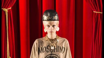 The Moschino autumn/winter 2017 runway capsule collection is now available at Stylebop.com. Courtesy of Stylebop