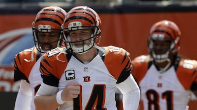 Andy Dalton has led the Bengals to three wins from their first three games to start the 2014 NFL season. Al Behrman / AP
