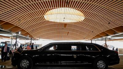 The US presidential state car known as 'The Beast' in Portland, Oregon, in April 2022. Reuters