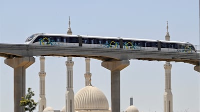 The monorail train in the new administrative capital east of Cairo, part of the Egyptian government's efforts to expand green mass transit. AFP