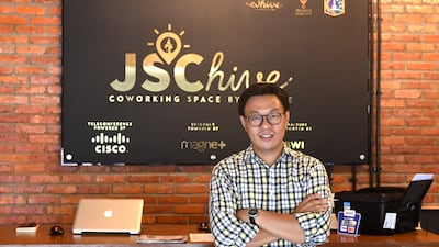 Willson Cuaca, one of the co-owners of the EV-Hive event space, a co-working space, in Jakarta. Big-name investors including Expedia and Alibaba are pumping billions of dollars into Indonesian tech start-ups in a bid to capitalise on the country's burgeoning digital economy. Goh Chai Hin / AFP