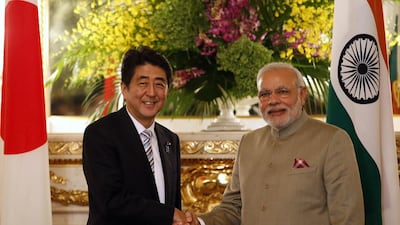 Alliances such as between India and Japan are about creating a counterweight to Chinese dominance. Toru Hanai / EPA