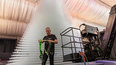 The creators of the structure say while setting up the base is the most important part, the hard part is the last few metres on top.