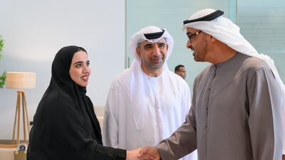 Sheikh Mohamed expressed his happiness at meeting his former classmates again